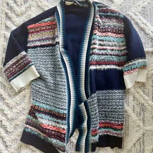 Anthropologie Sleeping On Snow Kimono Fair Isle Wrap Cardigan